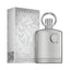Refect Beauty Afnan Supremacy Silver Pour Homme Eau de Parfum bottle and silver textured box with elegant crest design.