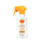 Refect Beauty Carroten Family Suncare Milk Spray SPF 50 in a white bottle with a yellow trigger spray nozzle.