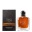 Refect Beauty Emporio Armani Stronger With You Intensely Eau de Parfum bottle and box with amber liquid.