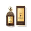 Refect Beauty Guerlain Absolus Allegoria Cuir Intense perfume bottle and box with gold honeycomb cap and dark glass.