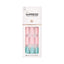 Refect Beauty Kiss imPRESS Dew Drop medium square press-on nails in pink and blue with 3D water droplet accents.