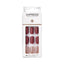 Refect Beauty Kiss imPRESS medium almond press-on nails in matte dark red and glittery rose gold finish.