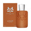 Refect Beauty Parfums de Marly Althaïr Eau de Parfum bottle and box in warm brown with silver cap and horse emblem.