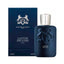 Refect Beauty Parfums De Marly Layton Exclusif parfum bottle and dark blue box with silver horse logo