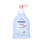 Refect Beauty Sanosan baby care lotion in a light blue bottle with a pump dispenser for sensitive skin hydration.