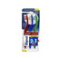 Refect Beauty Signal Triple Clean medium toothbrush 2+1 promo pack with red, blue, and green ergonomic handles