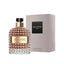 Refect Beauty Valentino Uomo Eau de Toilette in a textured glass bottle with gold accents and matching grey box.