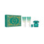 Refect Beauty Versace Crystal Emerald gift set featuring perfume, travel spray, shower gel, and body lotion in green.
