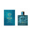 Refect Beauty Versace Eros Eau de Toilette 100ml bottle and box in iconic turquoise blue with gold Medusa emblem
