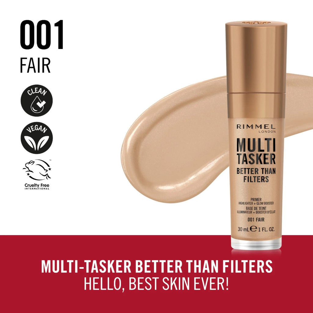 Rimmel Multi Tasker Better Than Filters - Rimmel Glow Booster, Highlighter & Anti Aging Primer