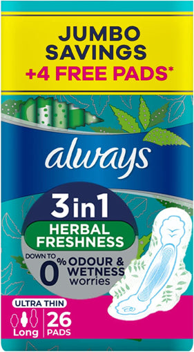 Always Ultrathin Herbal Freshness 26 Pads Main image
