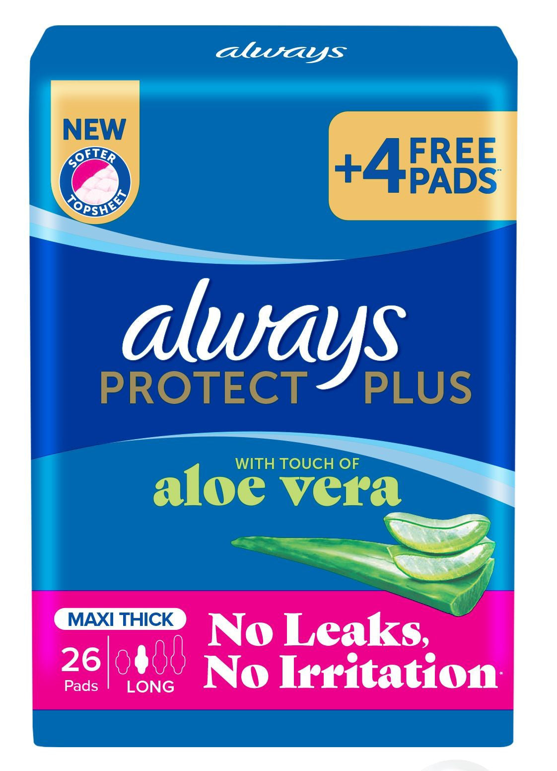 Always Protect Long Plus Maxi Thick 26 Pads Main image