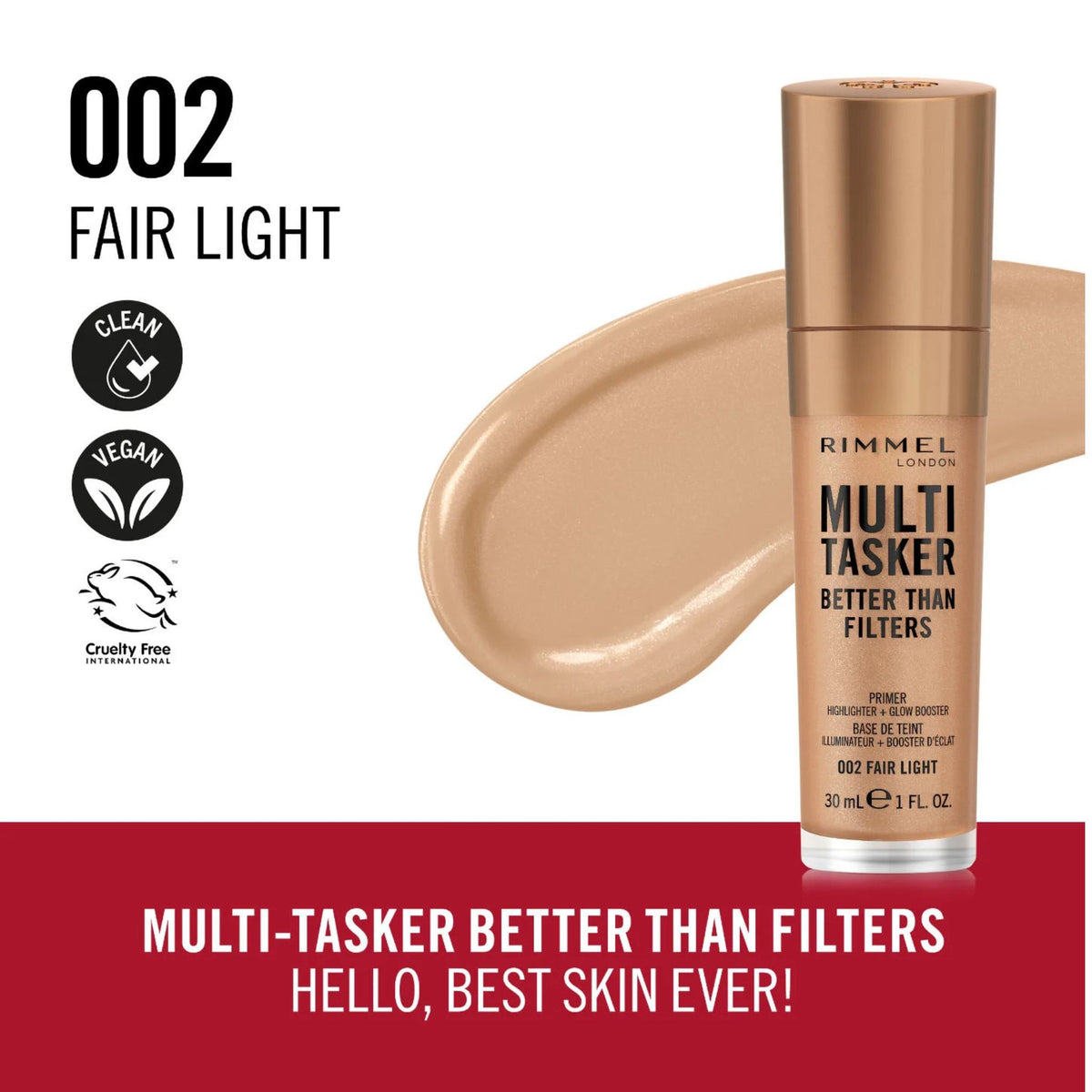 Rimmel Multi Tasker Better Than Filters - Rimmel Glow Booster, Highlighter & Anti Aging Primer