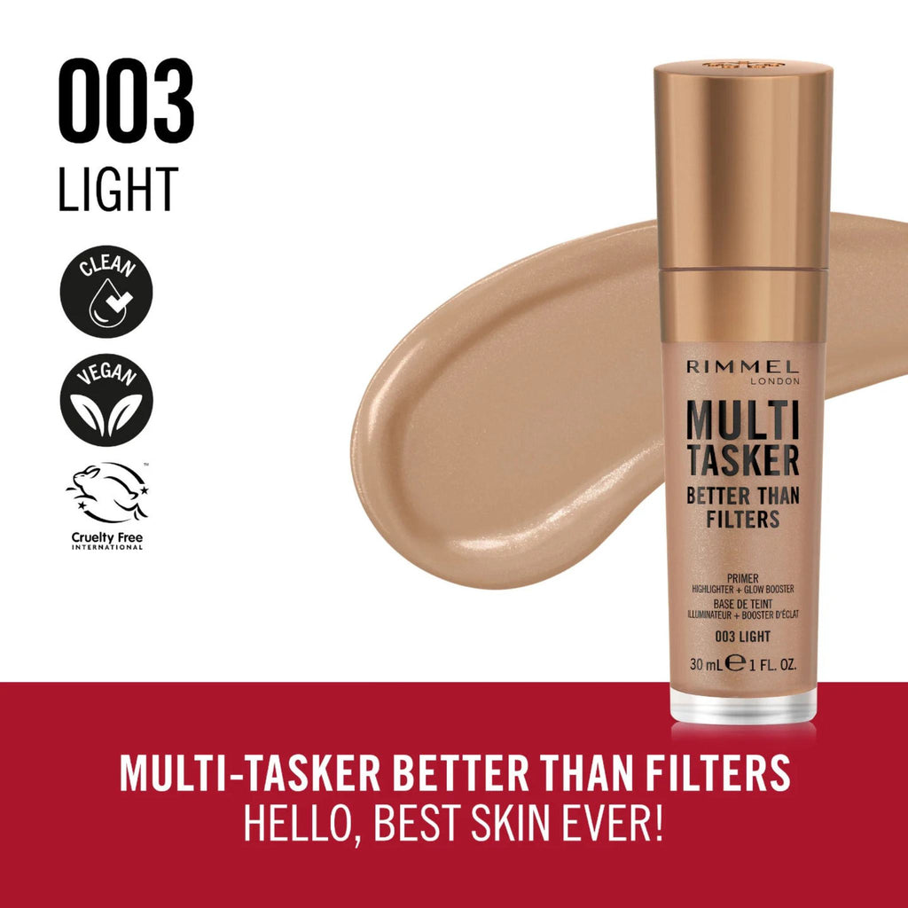 Rimmel Multi Tasker Better Than Filters - Rimmel Glow Booster, Highlighter & Anti Aging Primer