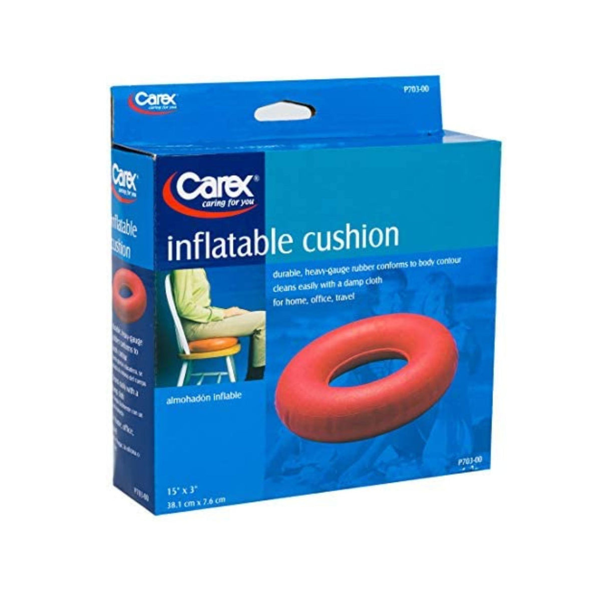 Carex Inflatable Rubber Ring Cushion