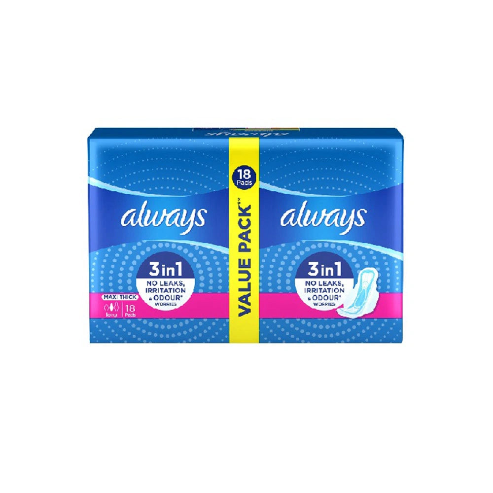 Always Max Dry & Cold Material Double Long 18 Pads