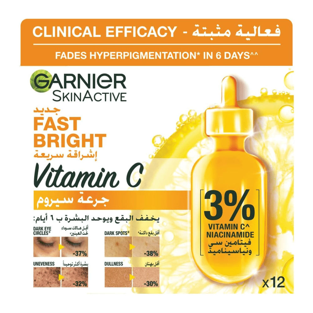 Garnier Fast Bright Vitamin C and Niacinamide Serum - Ampoule MultiPack 12 x 1.5 ml Main image