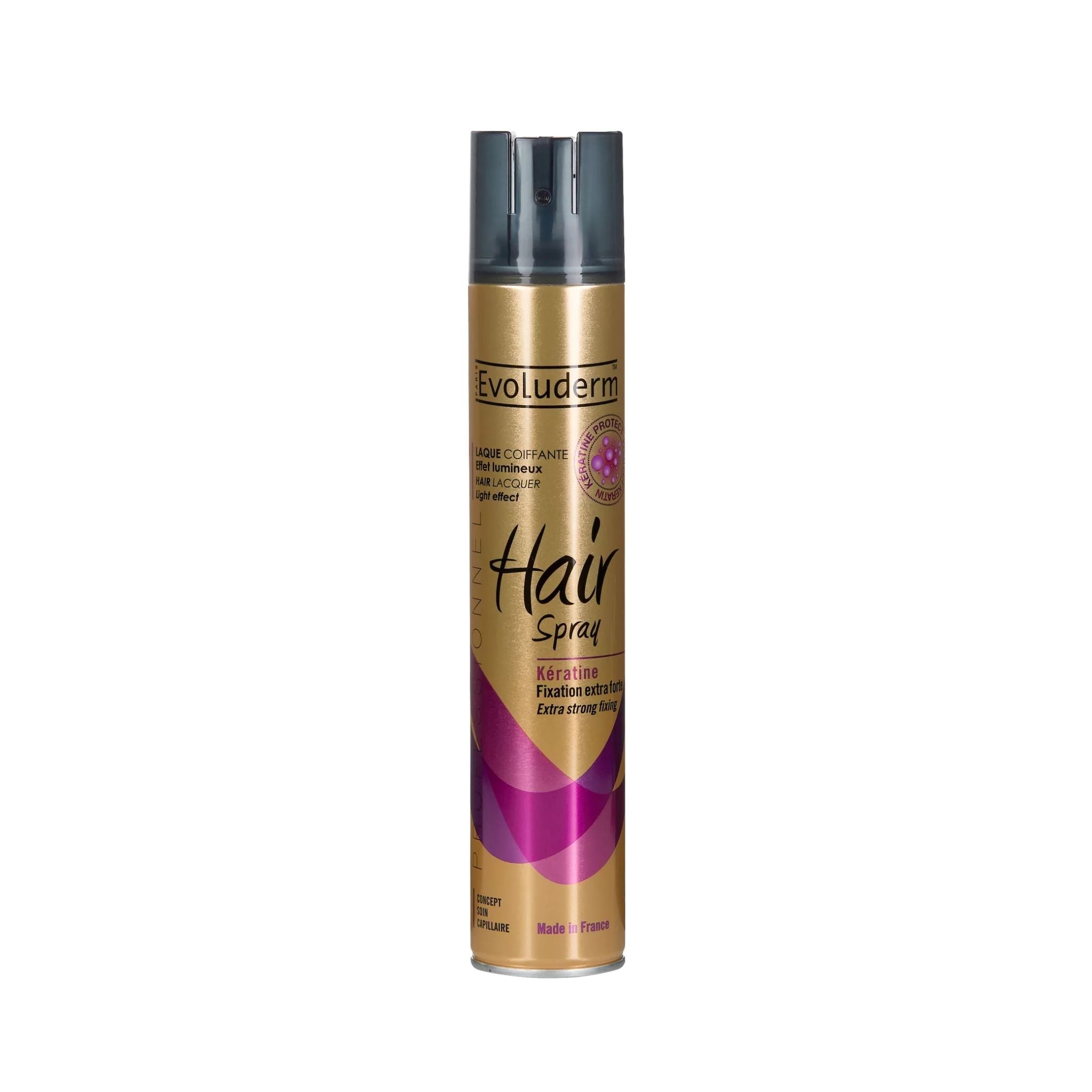 Evoluderm Ultra Strong Fixing Keratin Hairspray - Advanced Hold & Structural Protection