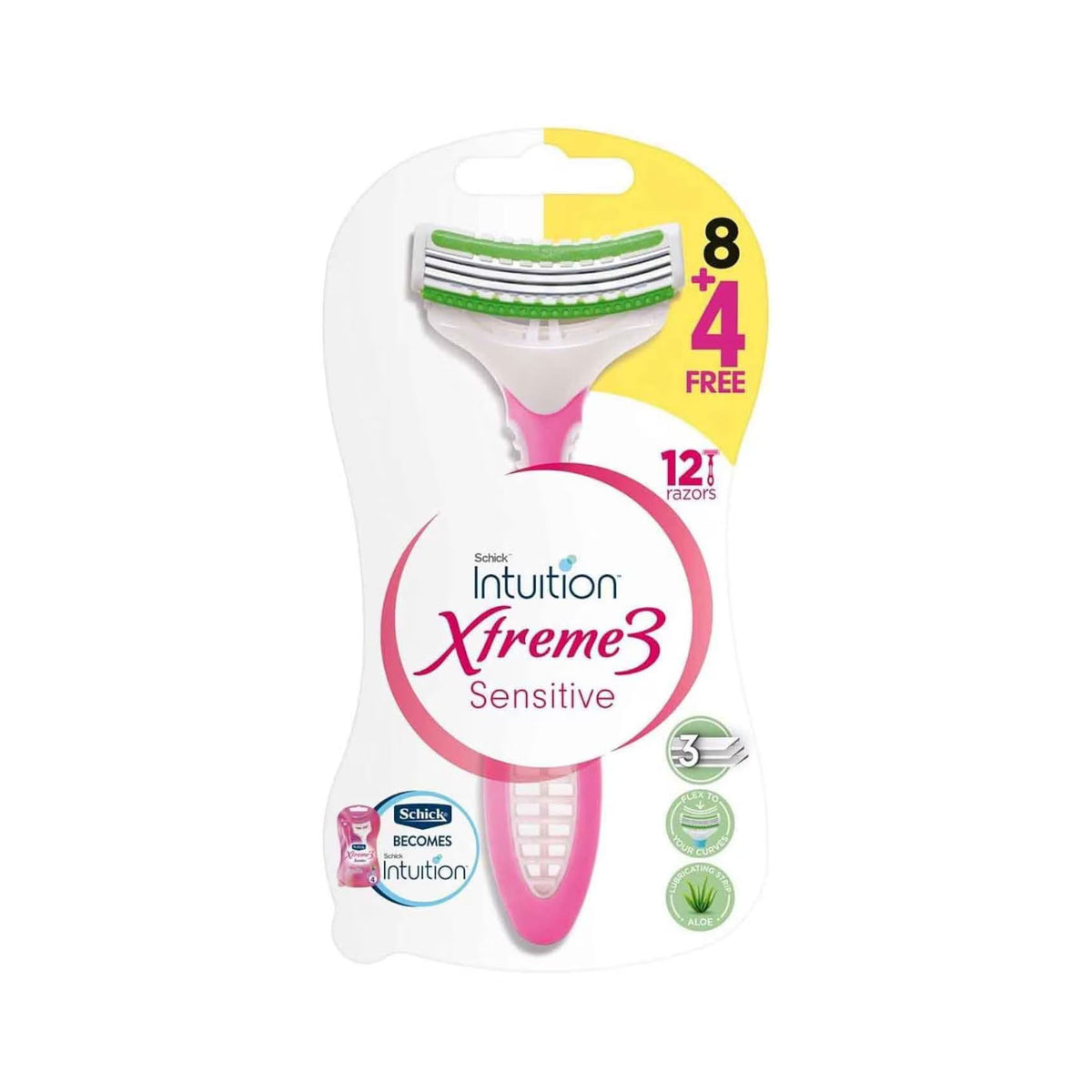Schick Intuition Xtreme 3 Sensitive 8+4 Razors For Women