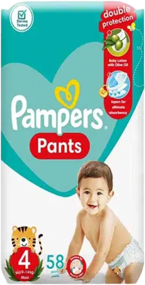 Pampers Pants With Olive Oil Size 4-58 Diapers
