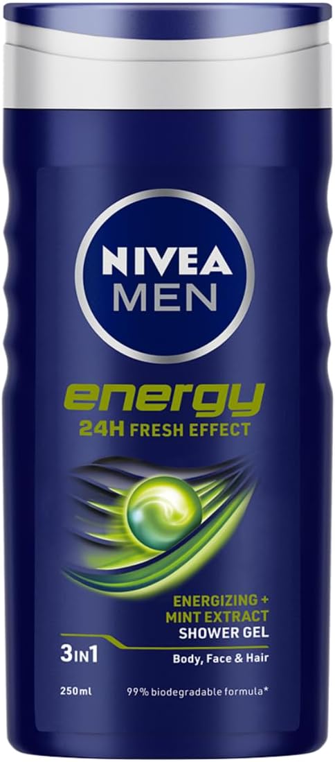 Nivea 3 In 1 Energy 24H Fresh Shower Gel For Men