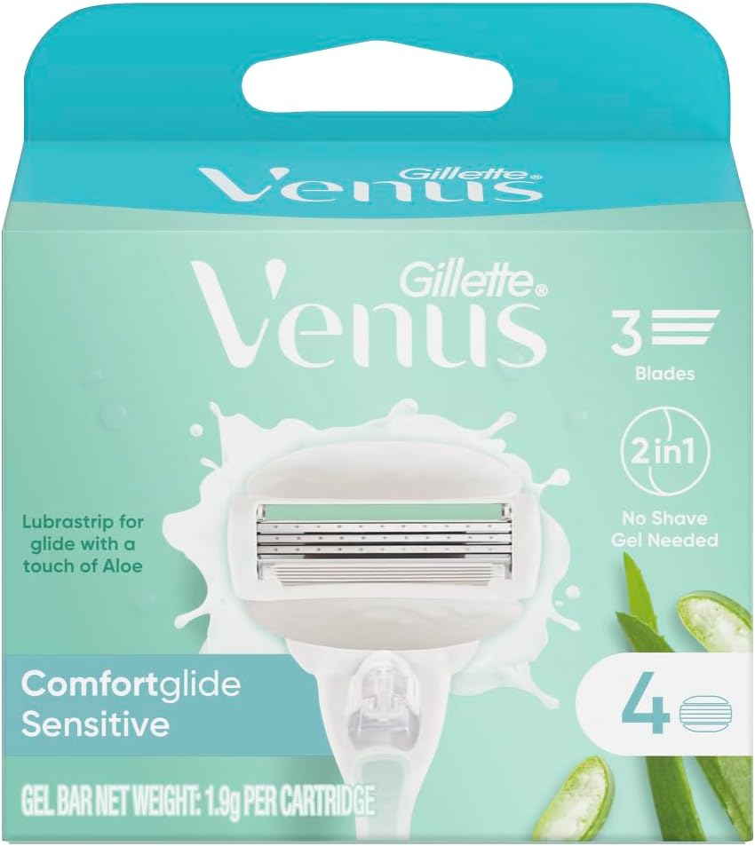 Gillette Venus Comfort Sensitive 3 Blades 4 Razor Refill Cartridges For Women Main image