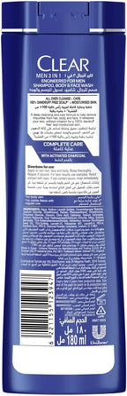 Clear 3 In 1 For Hair Body & Face For Men