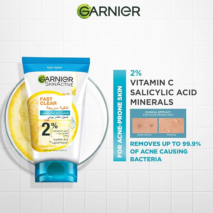 Garnier Skinactive Fast Clear 3 In 1 Exfoliating Wash Anti Acne