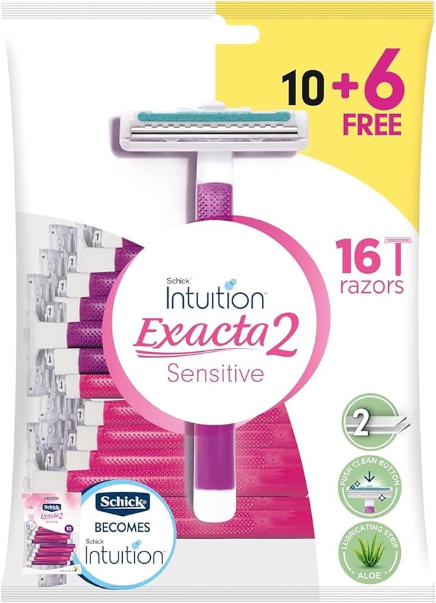 Schick Intuition Exacta 2 Sensitive 10+6 Razors For Women Main image