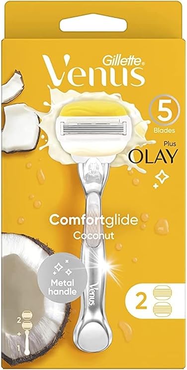 Gillette Venus Comfort Glide Coconut 5 Bladed 2 Refill For Women