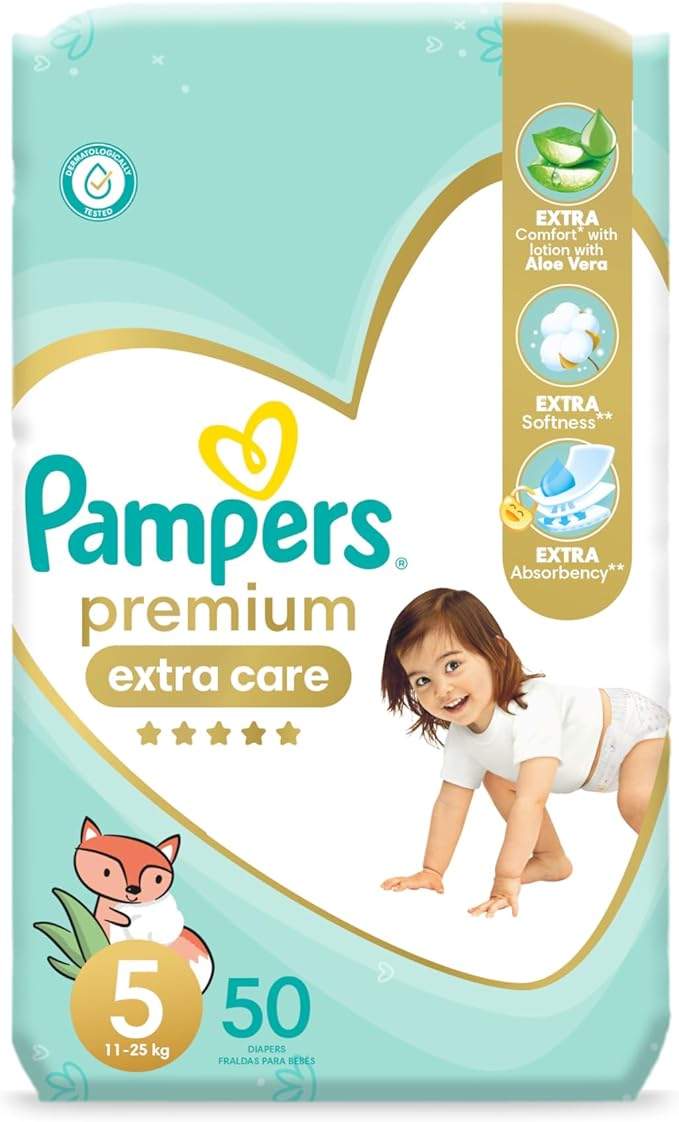 Pampers Premium Extra Care Size 5-50 Diapers Secondary image