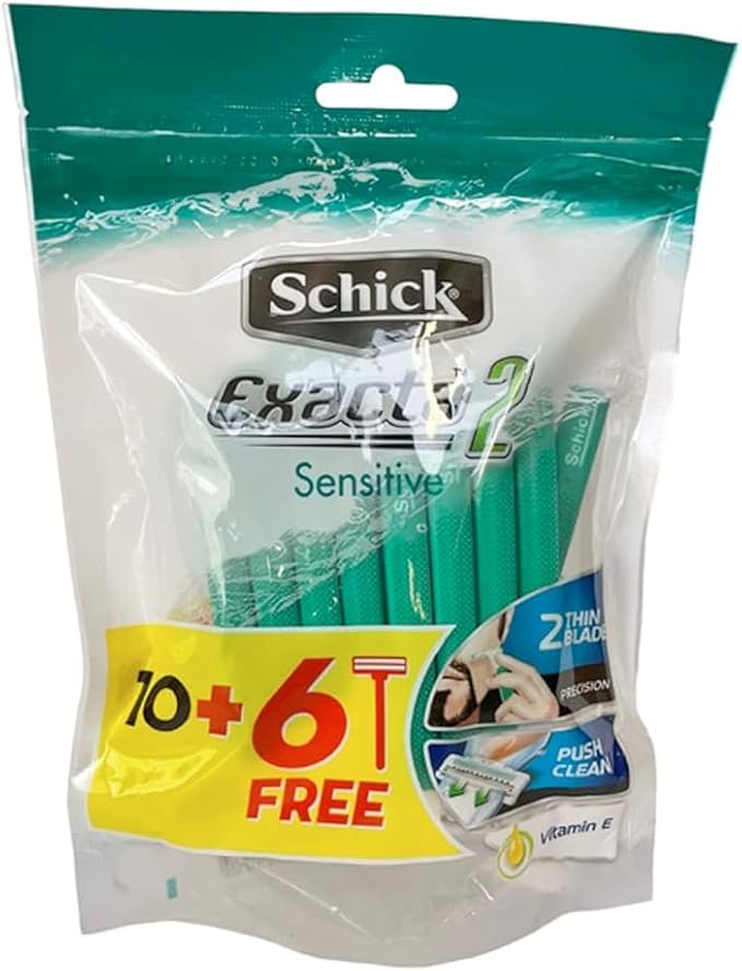 Schick Intuition Exact 2 Sensitive 10+6 Razors For Men