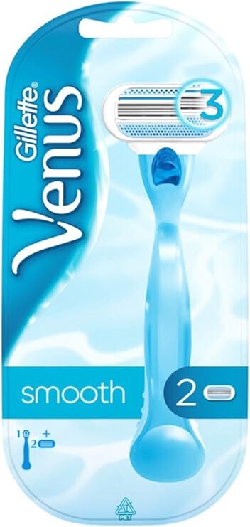 Gillette Venus Smooth Handle 3 Blades 2 Razors For Women