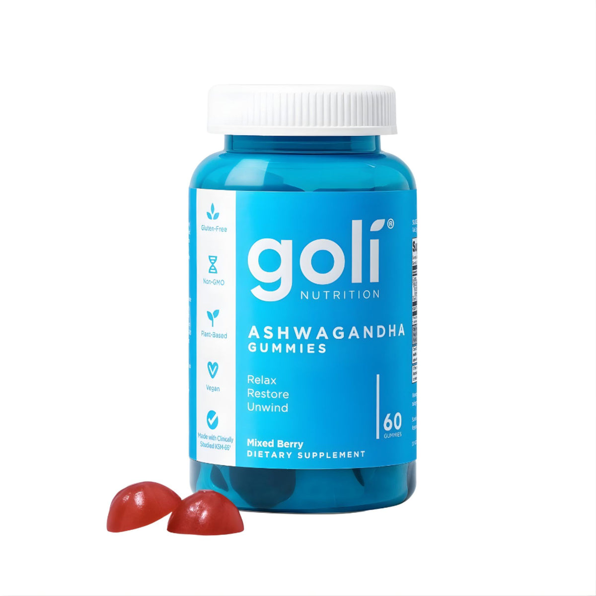 Goli Nutrition Ashwagandha Gummies Mixed Berry -- 60 Gummies