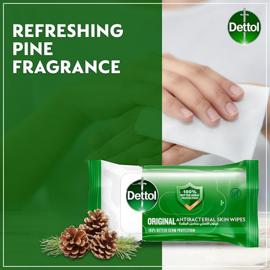 Dettol Anti-Bacterial Wipes Original (10 Wipes) - Cleaning Wipes