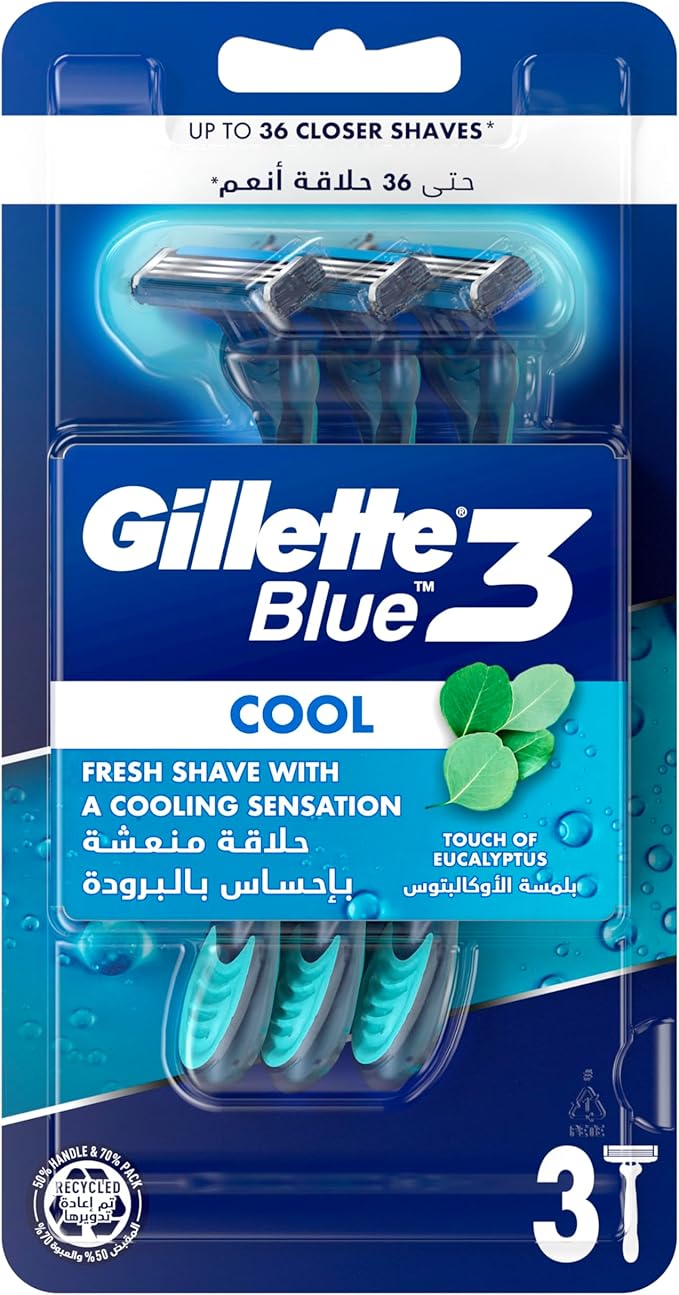 Gillette Blue3 Cool Men'S Disposable Razors 3 Razors