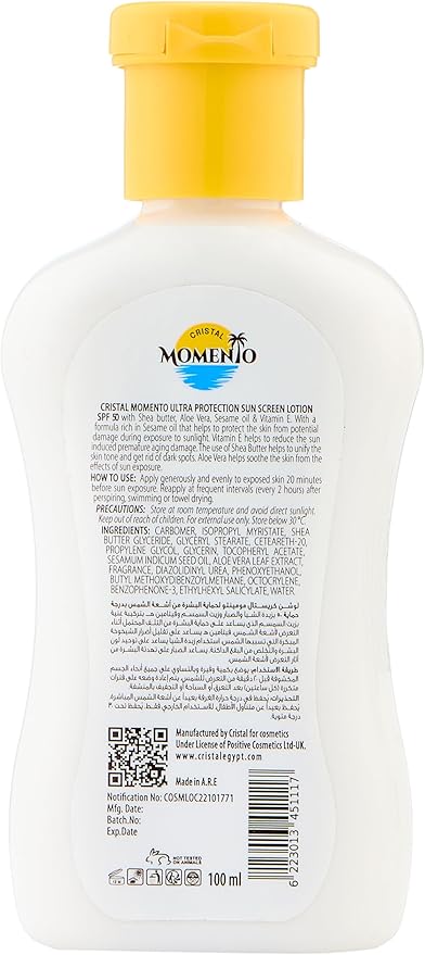 Cristal Momento Ultra protection SunScreen Lotion Spf 50