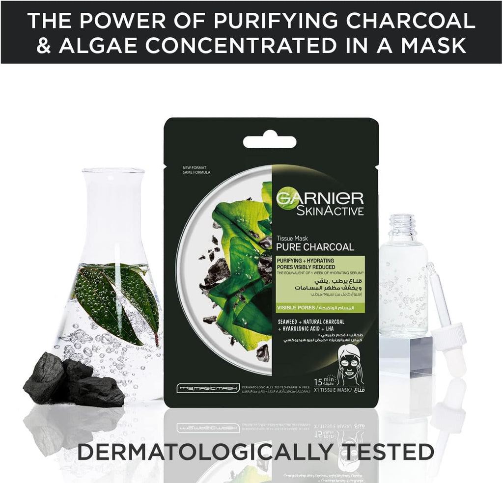 Garnier Pore Tightening Pure Charcoal Hydrating Face Tissue Mask