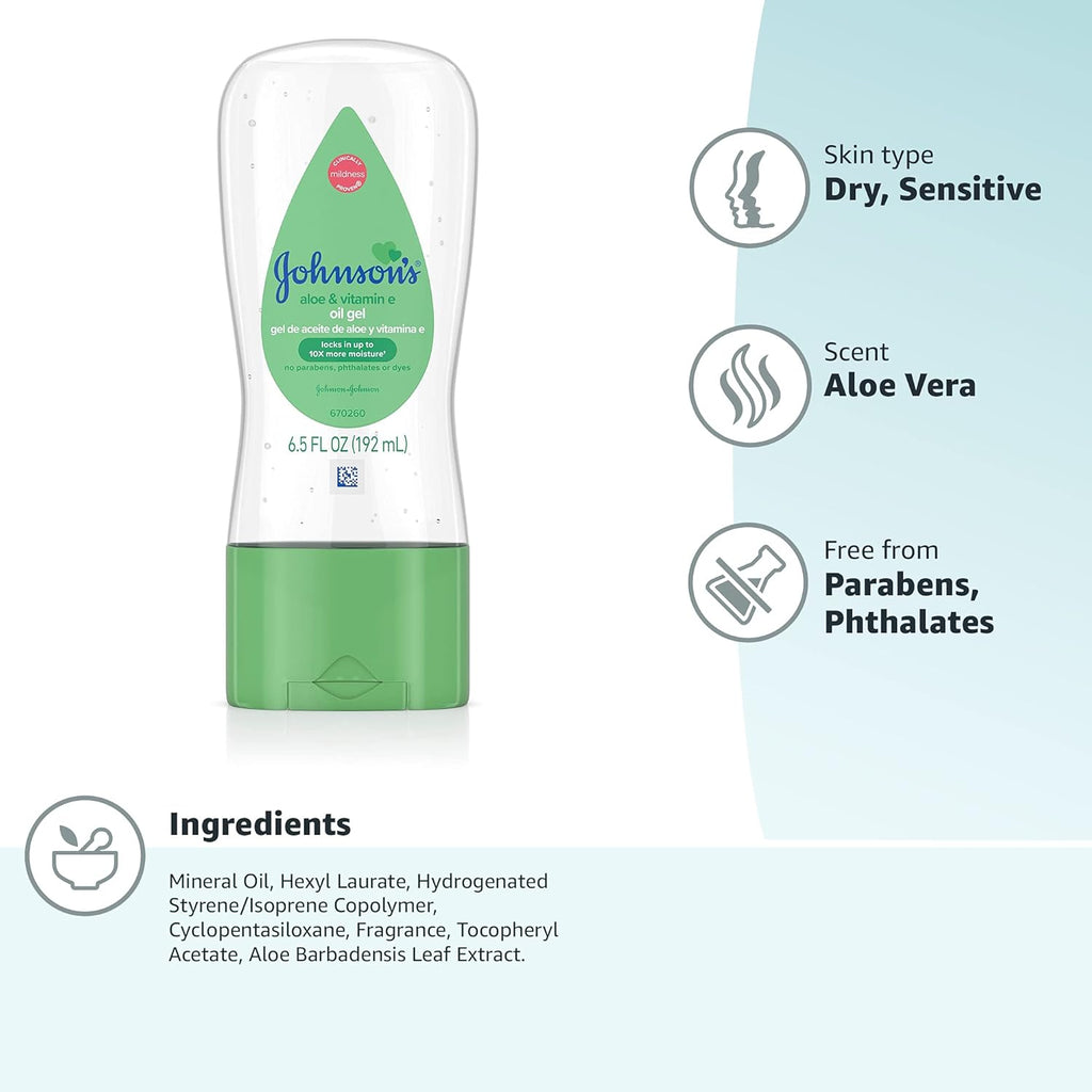 Johnsons Aloe Vera & Vitamin E Baby Oil Gel