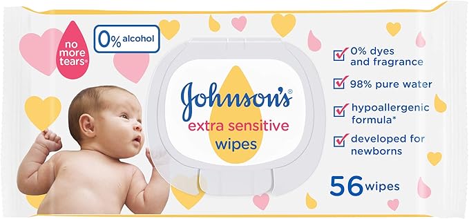 Johnsons Extra Sensitive Baby Wipes 56 Wipes