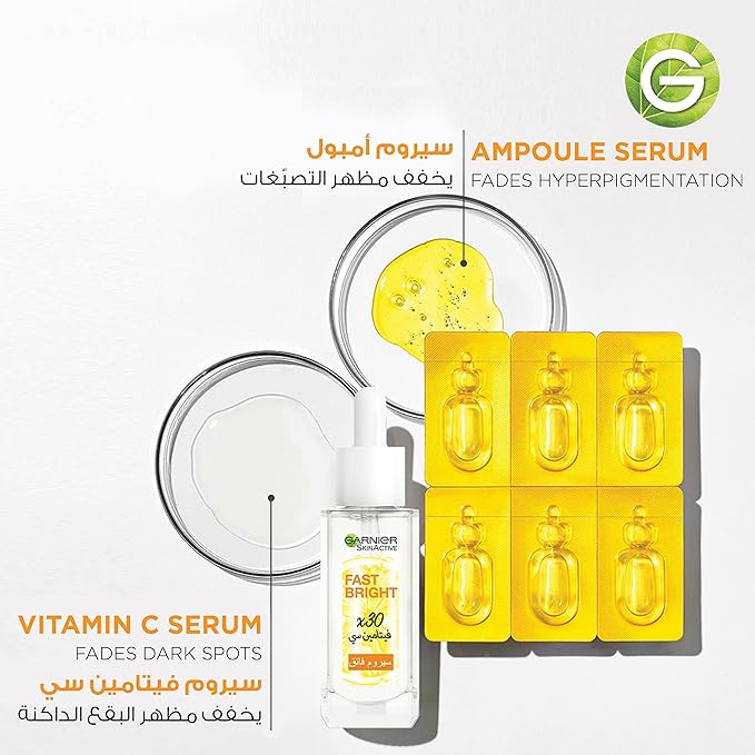 Garnier Fast Bright Vitamin C and Niacinamide Serum - Ampoule MultiPack 12 x 1.5 ml