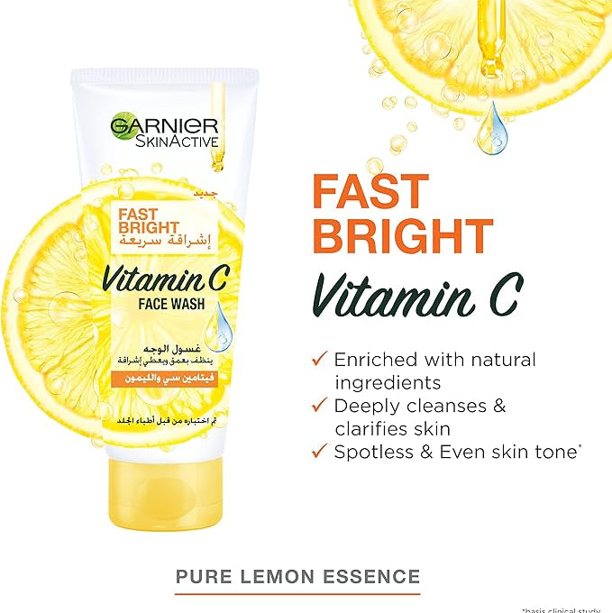 Garnier Skin Active Fast Bright Face Wash With Vitamin C And Lemon