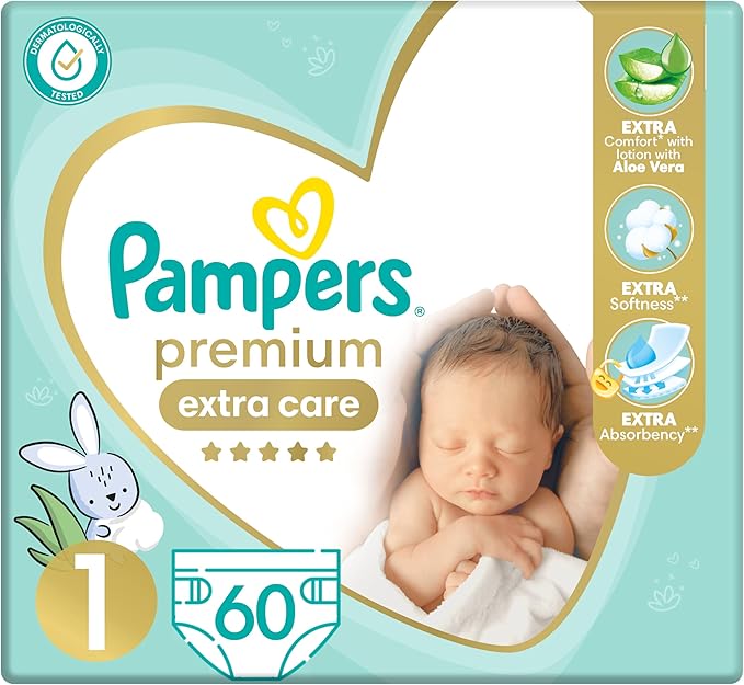 Pampers Premium Extra Care Size 1-60 Diapers Main image