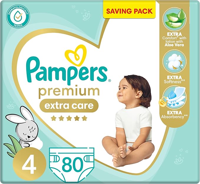 Pampers Premium Extra Care Size 4-80 Diapers