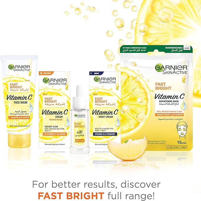 Garnier Skin Active Fast Bright Face Wash With Vitamin C And Lemon