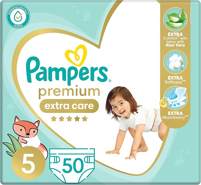 Pampers Premium Extra Care Size 5-50 Diapers Main image