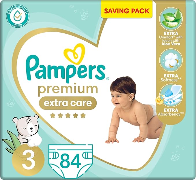 Pampers Premium Extra Care With Aloe Vera Size3-84 Diapers Main image