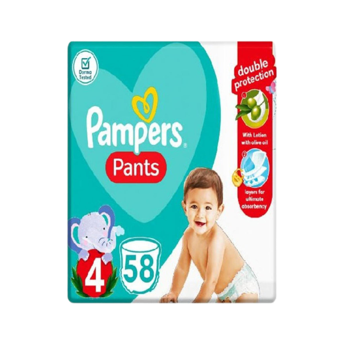 Pampers Pants With Olive Oil Size 4-58 Diapers