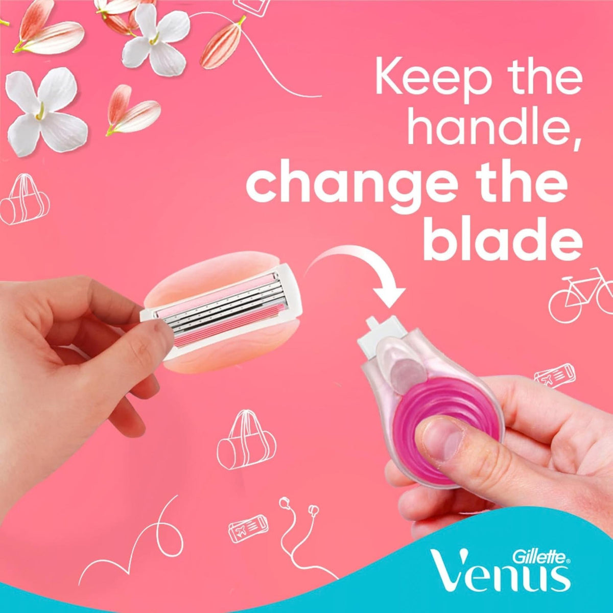 Gillette Venus Comfort Glide SPA Breeze - Mini Travel Refillable Razor