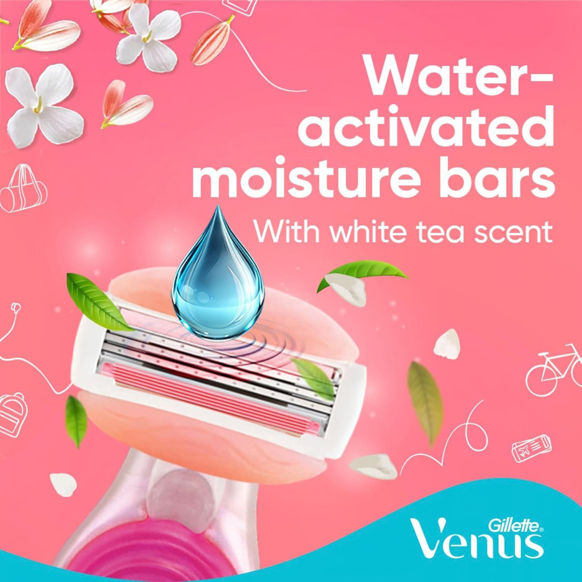 Gillette Venus Comfort Glide SPA Breeze - Mini Travel Refillable Razor